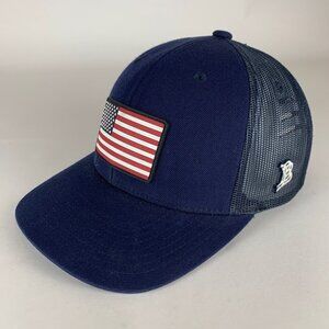 Branded Bills Unisex Navy Blue USA Snapback Trucker Hat